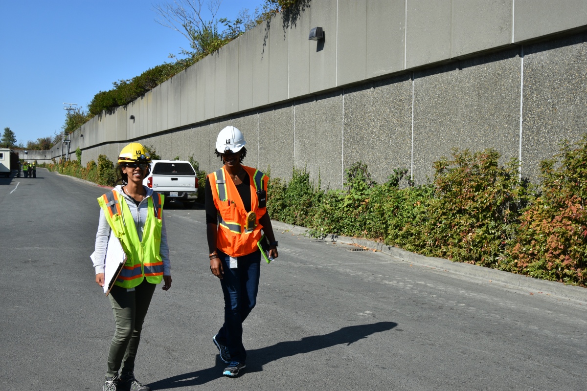 wastewater engineers walk through the West Point Treatment Plant