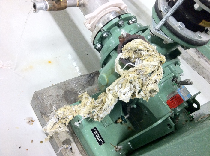 Wipes clogging sewer equipment