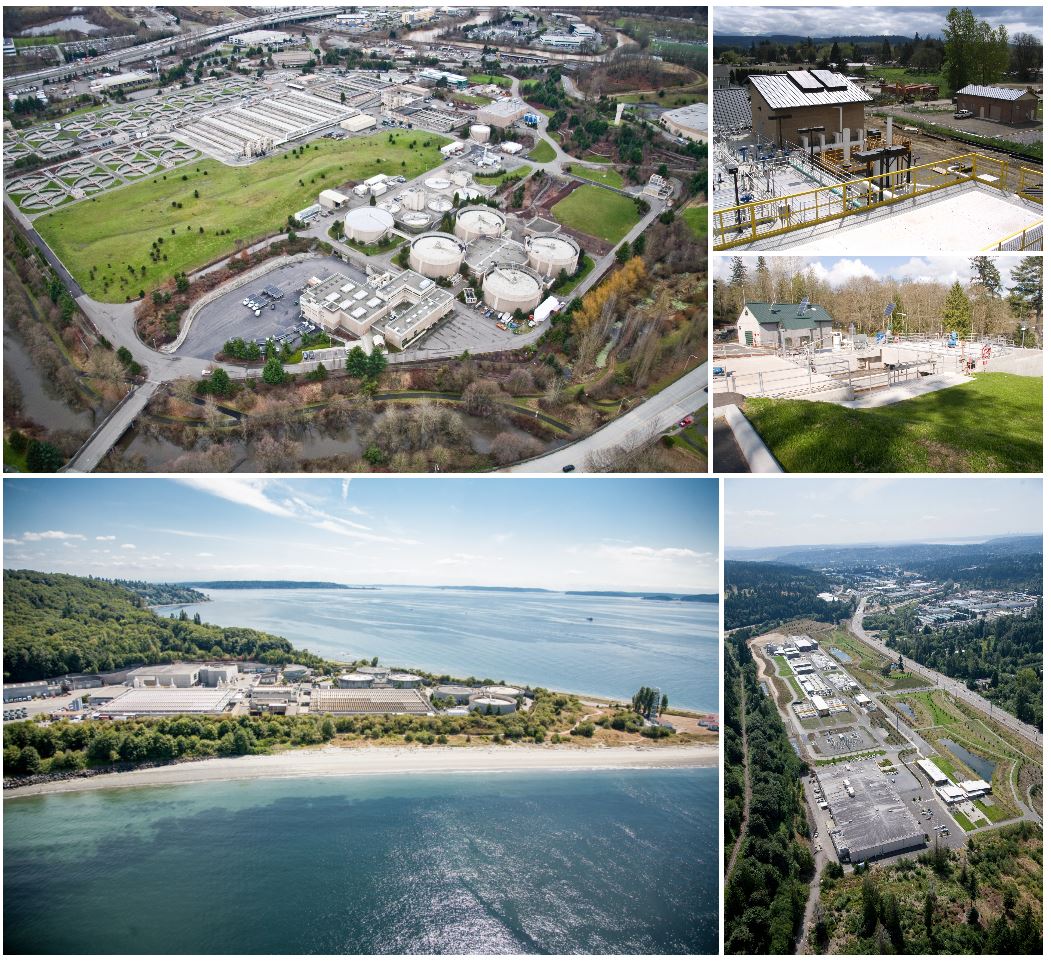 Aerial photos of the five treatment plants